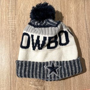 One size Dallas Cowboys Beanie Hat Navy/White/Gray